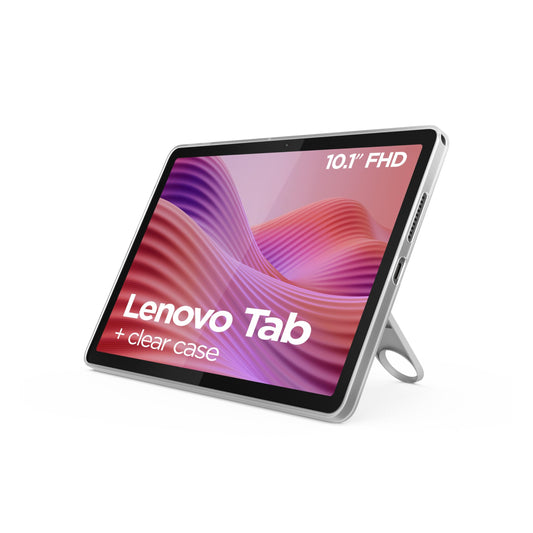 Lenovo Tab with Clear Case, 10.1" WUXGA (1920x1200) 400nits Anti-fingerprint Touch, MediaTek Helio G85 processor, 4G LTE Voice calling, 4GB RAM, 128GB Storage, Android 14, Luna Grey - [ZAEJ0000AE] (Non PTA)