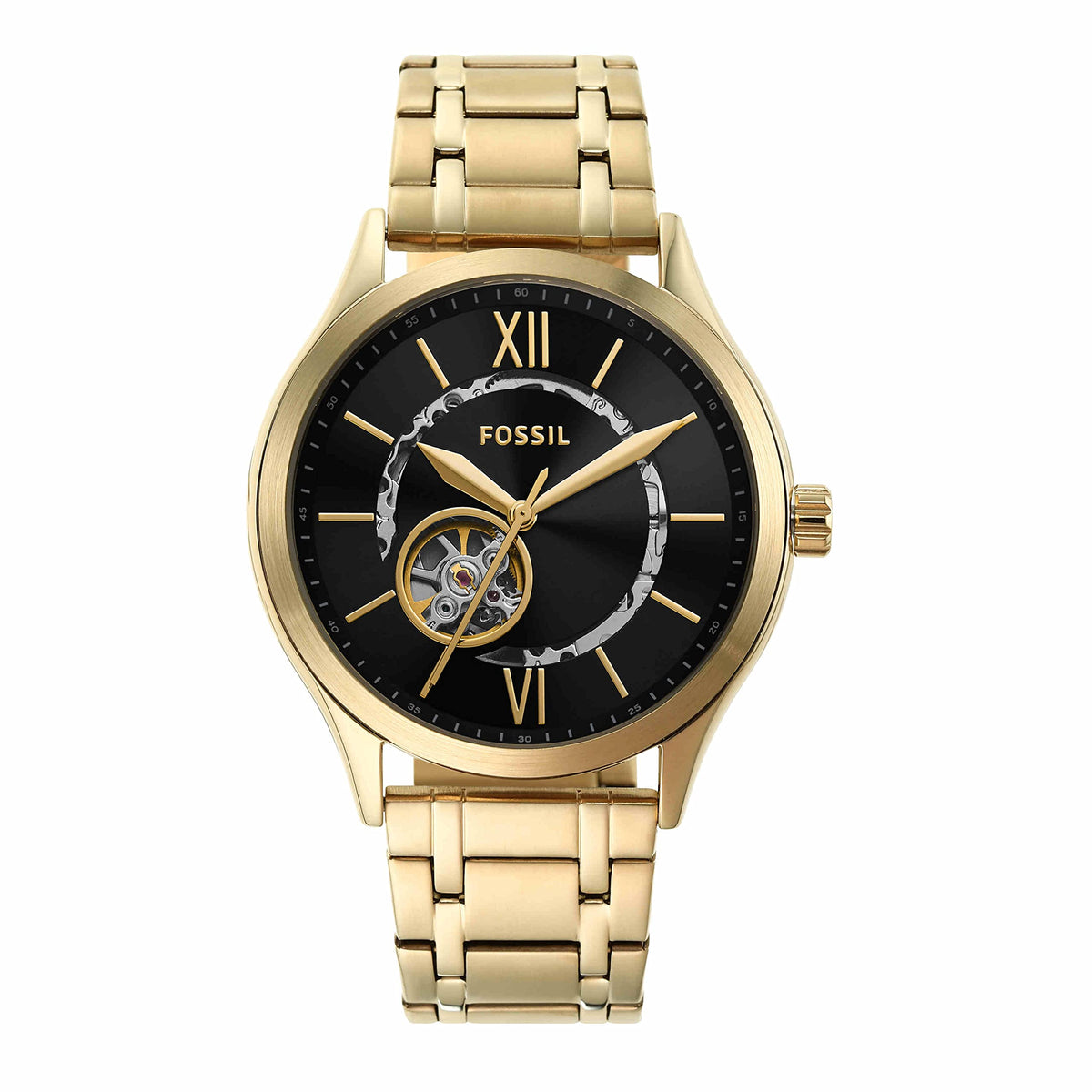 Fossil Fenmore Automatic Gold-Tone Stainless Steel Watch, Gold, Platform