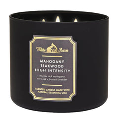 Bath & Body Works White Barn 3-Wick Candle in Mahogany Teakwood High Intensity