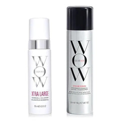 COLOR WOW Epic Volume Bundle  Featuring XTRA LARGE BOMBSHELL VOLUMIZER for all day volume and STYLE ON STEROIDS for non sticky Texture and Moisture