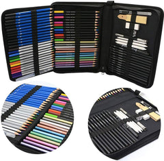 ColorBlocks 71-Piece Art Supplies -Sketch Set,Painting - Bonus Drawing Book - Coloring and Drawing Pencils in Zipper Carry Case, Charcoal Sticks, with Extra Art Kits for Children, Adults and Artists