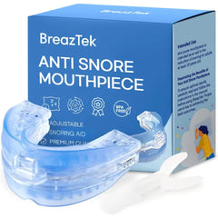 BreazTek Anti Snore Mouthpiece: FDA Cleared Snoring Aid - Helps Reduce Snoring During Sleep for Men and Women (Lightblue)