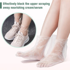 Premify 100pcs Paraffin Wax Foot Bath Liners | No Leakage Plastic Feet Covers Disposable Therapy Bags, Spa Pedicure Accessories For Women Men With 100 Stickers