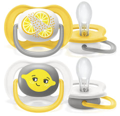 AVENT Philips Ultra Air Dummies, 6-18 Months, Orthodontic and 0% BPA, 2 Pieces, with Sterilisation and Carry Case, SCF080/18