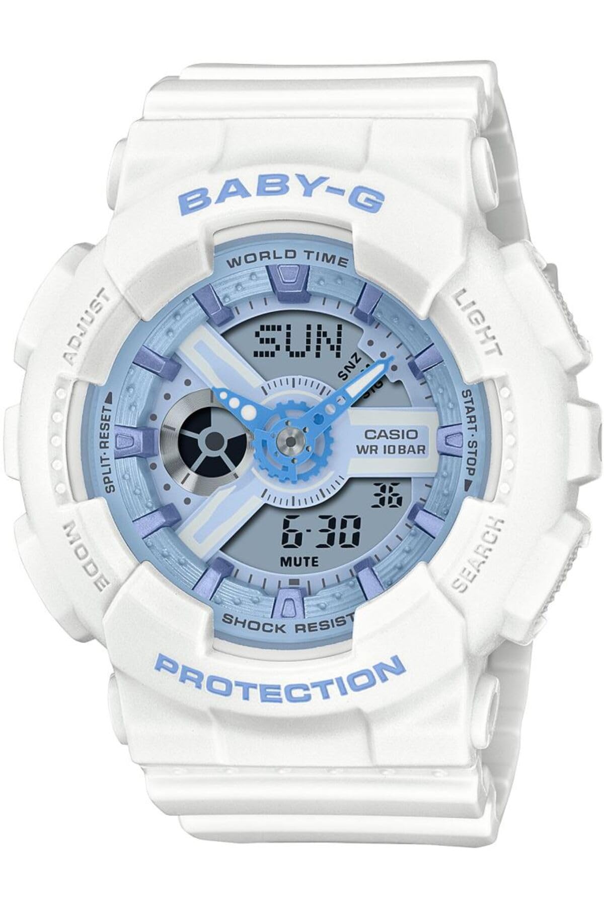 G-Shock Casio Women Watch Baby -G Analog Digital Blue Dial Resin Band BA-110XBE-7ADR