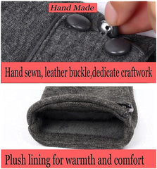 Tomily Womens Touch Screen Phone Fleece Windproof Gloves Winter Warm Wear - Gray
