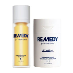 Remedy The Even Tone Hydration Stack | 2-Piece System | Dark Spots Treatment & Rich Moisture Cream | Retinol, Niacinamide, Tranexamic Acid, Ceramides | Vega