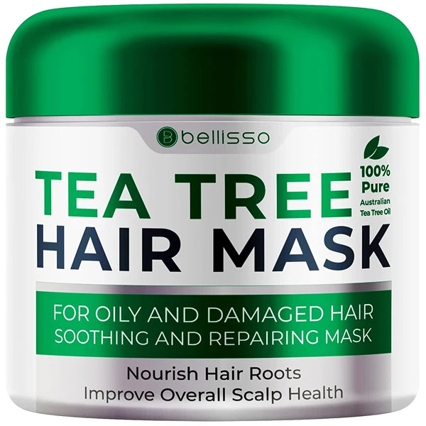 BELLISSO Tea Tree Oil Hair Mask - Deep Conditioner Treatment for All Hair Types - Intense Hydration Care and Protein Moisture Repair for Women and Men.