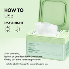 VT COSMETICS CICA Reti-A Mask Sheet 30ea | Retinol Complex for Daily Care, Instant Glow Mask, Easy & Quik, Gentle for All Skin, Korean Skincare