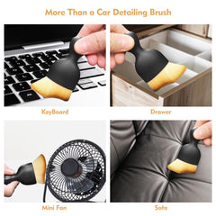 Eiruseed Car Interior Cleaning Brush Car Duster Interior with Ultra Soft Bristles Auto Detailing Brushes Dusting Car Accessories for Dashboard, AC Vents, Leather, Scratch-Free (1Pack)