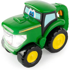 TOMY John Deere Johnny Tractor Toy Flashlight - 2-in-1 Kids Flashlight and Toy Tractor with Free Rolling Wheels