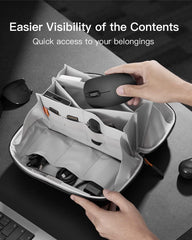 TERRIFI Electronics Organizer Travel Case - Waterproof Tech Pouch, Large Travel-Friendly Bag for Electronic Accessories, Cable, Cord, Charger, Phone - Ideal Tech Organizer for On-the-Go