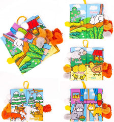 Baby Books Toys, Sensory Toys 0-6 Months Touch Feel Activity Soft Book, Crinkle Cloth Books for Babies, Baby Essentials For Newborn, Car Seat Stroller Soft Toys Gifts For Newborn 0 3 6 12 Months