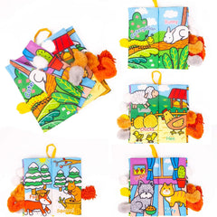 Baby Books Toys, Sensory Toys 0-6 Months Touch Feel Activity Soft Book, Crinkle Cloth Books for Babies, Baby Essentials For Newborn, Car Seat Stroller Soft Toys Gifts For Newborn 0 3 6 12 Months
