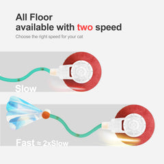 Jkanti Interactive Cat Toys for Indoor Cats,The 3rd Generation Agile Moving Cat Ball with Elastic Mesh Tail,Automatic Kitten Toys for Bored Indoor Adult Cats,Motion Activated Green