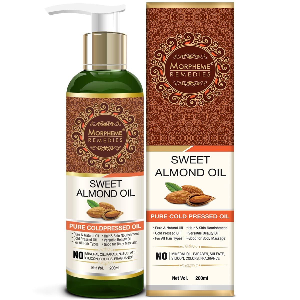 Morpheme Remedies Cold Pressed Sweet Almond Oil, 200ml