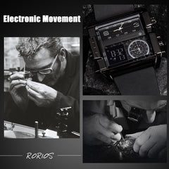 RORIOS Mens Digital Sports Watch Analog Quartz Wrist Watch with Alarm Luminous Sports Watch Men's Electronic Watches