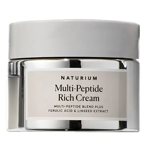 Naturium Multi-Peptide Rich Cream, Hydrating & Nourishing to Help Appearance of Fine Lines & Wrinkles, Vegan, 1.7 oz