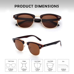 GQUEEN Classic Horn Rimmed Semi Rimless Polarized Sunglasses for Men Women GQO6