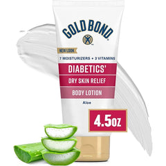 Gold Bond Diabetic Body Lotion, Dry Skin Relief with Vitamin E & Aloe to Soothe & Moisturize Flaky, Rough Skin, 4.5 oz