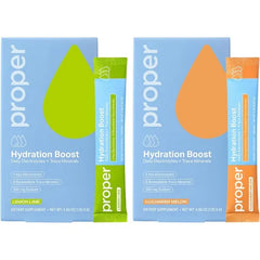 Proper Hydration Sticks Electrolyte Powder Drink Mix Packets with Trace Minerals for Rapid Hydration + No Artificial Sweeteners Cucumber Melon