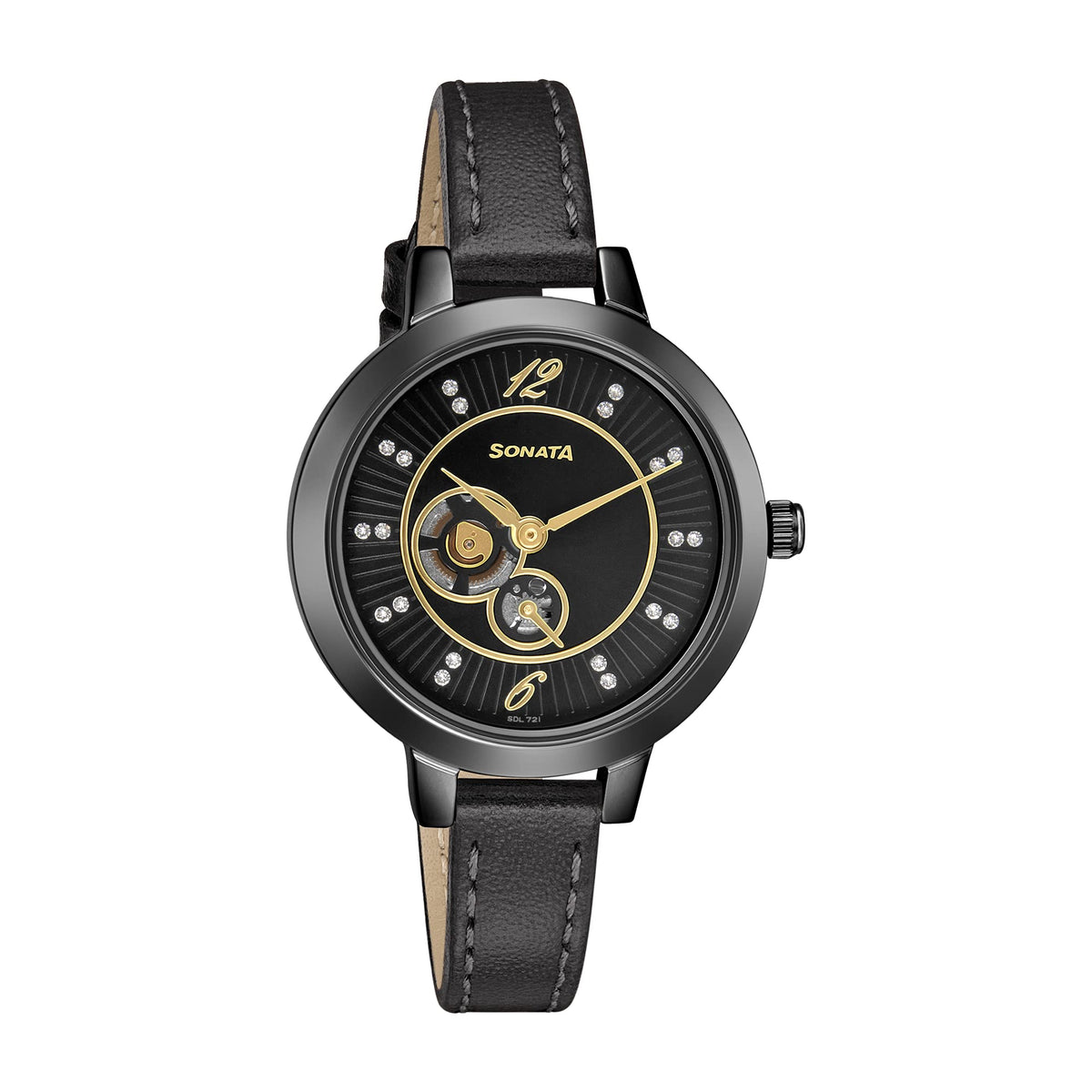 Sonata Analog Black Dial Women's Watch-8141NL03