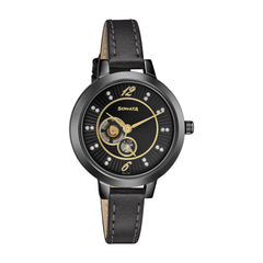 Sonata Analog Black Dial Women's Watch-8141NL03