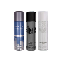 Police Light Blue + Wings Titanium + Contemporary Deo Combo Set 600ml