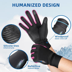 SIMARI Winter Gloves Men Women Touch Screen Glove Cold Weather Warm Gloves Freezer Work Gloves Suit for Running Driving Cycling Working Hiking 102 - Carmine Rose