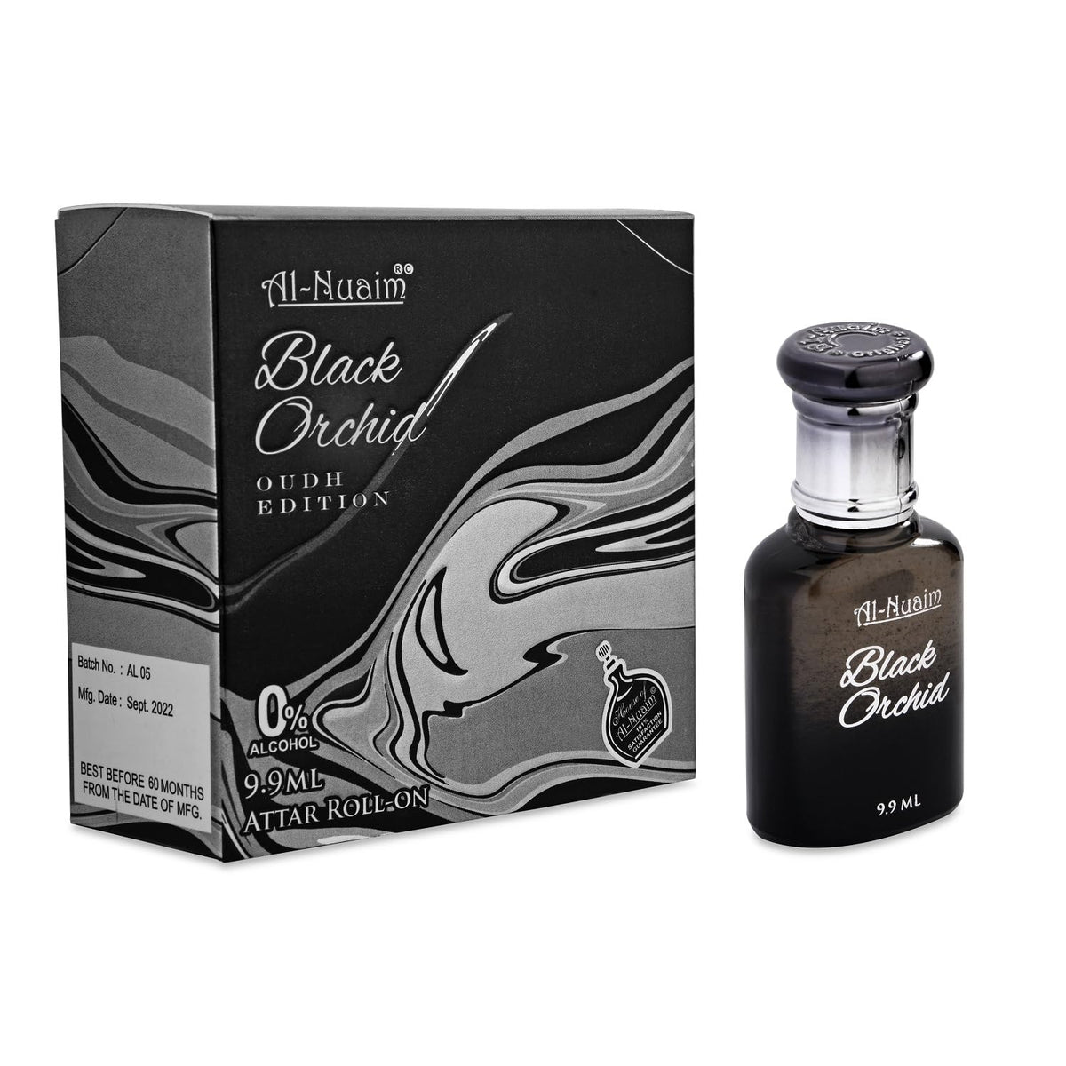 Al-Nuaim Alcohol Free Attar Roll On - 9.9ml | Exquisite & Long Lasting Fragrance (Pack of 2-9.9ml Each, Black Orchid)