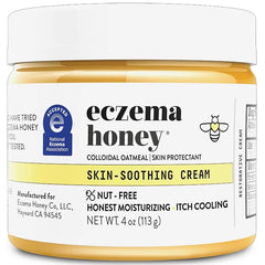 Eczema Honey Nut-Free Original Skin-Soothing Cream (4 oz) | Natural Honey Lotion for Dry & Sensitive Skin | Eczema Relief for Adults & Kids | Itch Relief for Psoriasis & Dermatitis