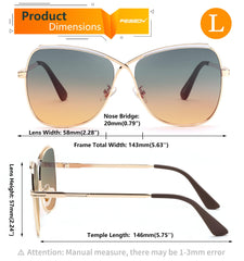 FEISEDY Womens Pilot Sunglasses Oversized Butterfly X Shape Design Cateye Cute Lady Sunglasses B2738
