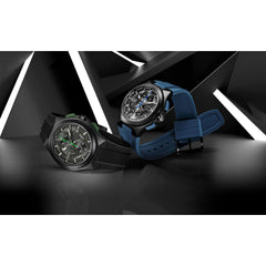 Bulova Men's Maquina Sport Black Ion-Plated Stainless Steel Case, 6-Hand Chronograph Quartz Watch with Matte Black Silicone Strap, Sapphire Crystal - Black
