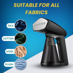 Tajir Ul Jadeed Clothes Steamer, 1640-Watt Garment Steamer, Quick Heat-Up Steam Iron with 260ML Detachable Water Tank, Lightweight Travel Steamer, Portable Iron for Fabric and Clothes (HY-168)