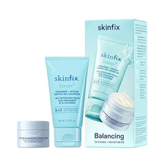 Skinfix Balancing Cleanse + Moisturize Set with Hyaluronic Acid Includes Mini Ceramide + Ectoin Gentle Gel Cleanser & Mini Barrier Balancing Water Cream