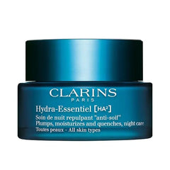 Clarins Hydra Essentiel Night Cream Intense Hydrating Moisturizer 60 Seconds to Plumper Skin  24H Hydration Double Dose Of Hyaluronic Acid Vegetal Squalane All Skin Types 1.7 Oz