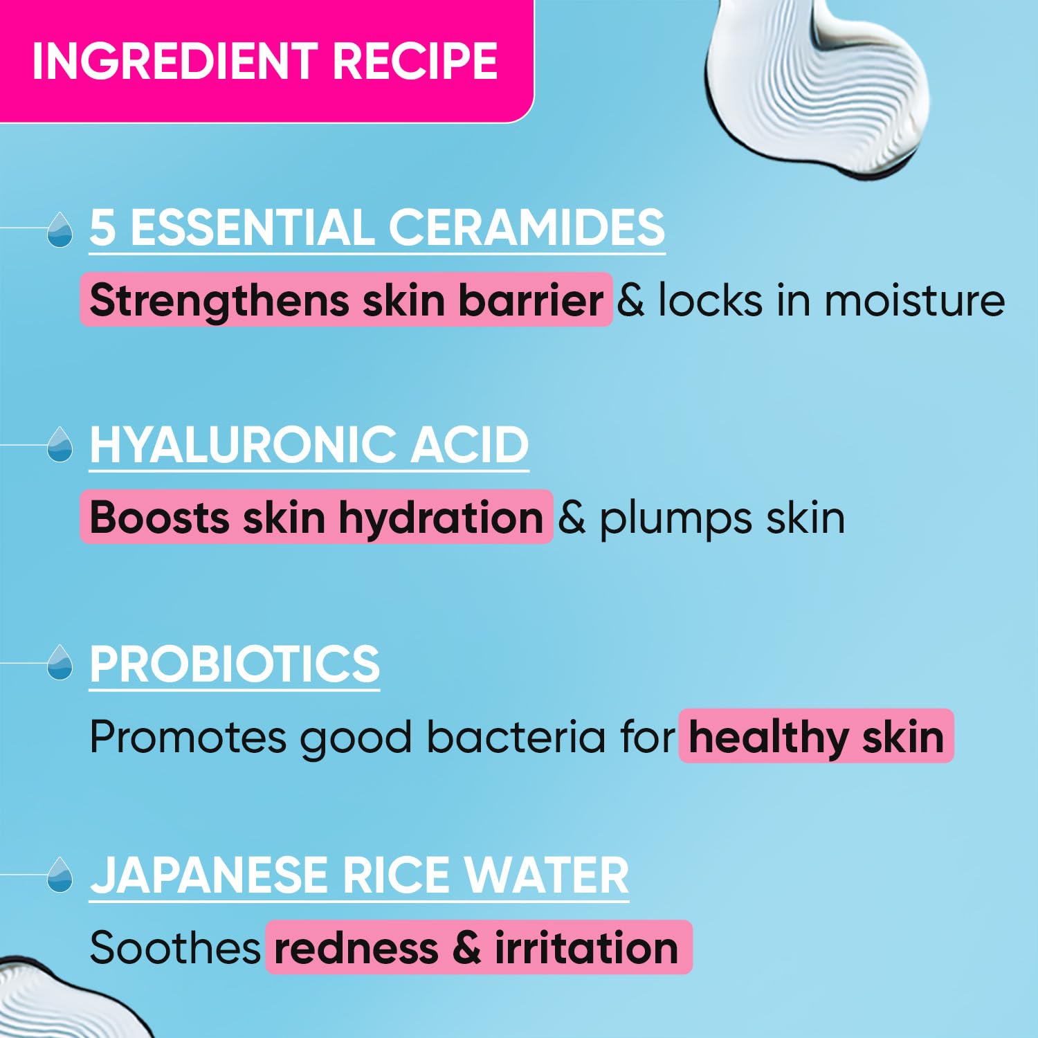 Dot & Key Ceramides & Hyaluronic Hydrating Face Cream With Probiotic I Barrier Repair For Dry Skin, 100g