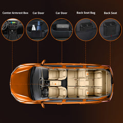 Wontolf Car Trash Can Bin with Lid and 60pcs Trash Bags Small Car Garbage Can Leakproof Mini Car Accessories Trash Bin Car Dustbin Organizer Container for Car Office Home, Black