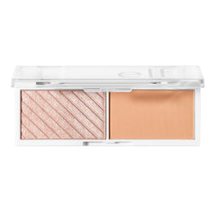 e.l.f. Bite Size Face Duo, Creamy & Blendable Mini Compact Blush & Highlighter Duo, Enhances Your Natural Glow, Cantaloupe