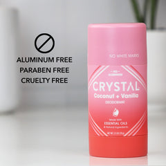 Crystal Essence (Coconut + Vanilla, Pack of 1) - Magnesium Solid Stick Deodorants, Magnesium Deodorant, Safely and Effectively Fights Odour, Aluminium Free Deodorant for Men and Women, Coconut + Va...
