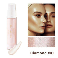 NHINA Liquid Highlighter Makeup For Face Cheekbone Body, Shimmer Glow Bronzer Glitter Ultra-Smooth Illuminating Highlighters Makeup, Waterproof Moisturizing Foundation, Red, 0.35 Fl Oz (Pack of 1)