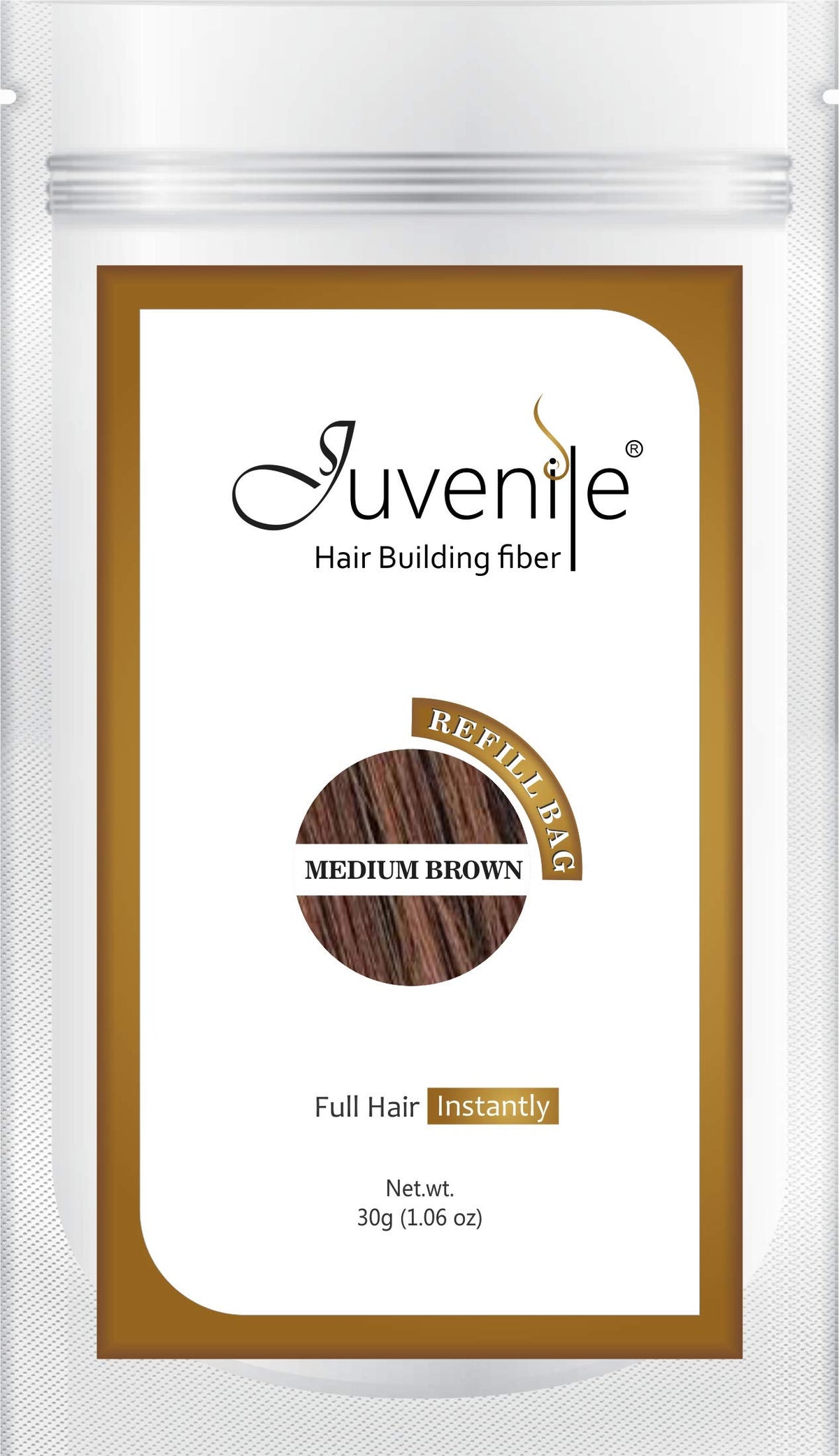 Juvenile Hair Fiber Refill Pack Medium Brown 30 Gram