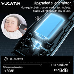 VUCATIN Electric Body Hair Trimmer for Men Groin Trimmer Beard Hair Clippers Mens Grooming Kit, Cordless Ceramic Blade Heads IPX6 Waterproof for Wet/Dry Use Low Sound Body Trimmer