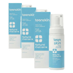 Natual Outcome Teen Skin Face Wash | Gentle Foaming Daily Boys & Girls Facial Cleanser Lotion | Natural Non-toxic Ingredients | For Teens, Preteens & Kids Looking to Prevent Acne | 5 oz (Pack of 3)