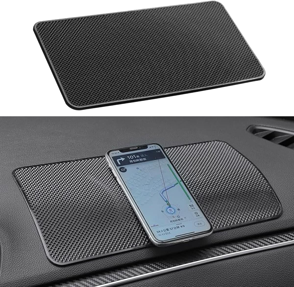 ECVV Anti-Slip Car Dash Sticky Pad Car Dashboard Mat 27 * 15 cm Sticky Gripping Pad Removable and Traceless Mounting Pad for Cell Phone, Sunglasses, Keys, Coins