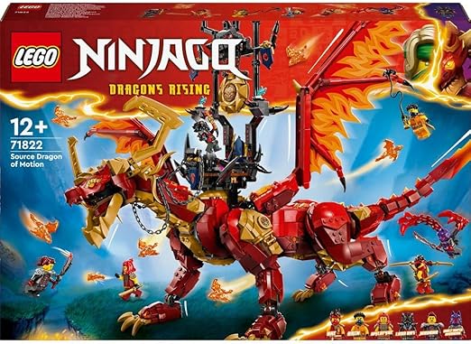 LEGO NINJAGO Source Dragon of Motion Figure Set, Ninja Adventure Toys for Boys & Girls, with 6 Minifigures Incl. Characters Kai & Arin, Dragons Rising Birthday Gift for kids & Teens aged 12 Plus 71822