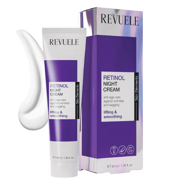 REVUELE Retinol Night Cream – Anti-Aging Facial Moisturizer with Vitamin A – Lifting & Firming Formula for Wrinkle Reduction 1.35 fl.oz