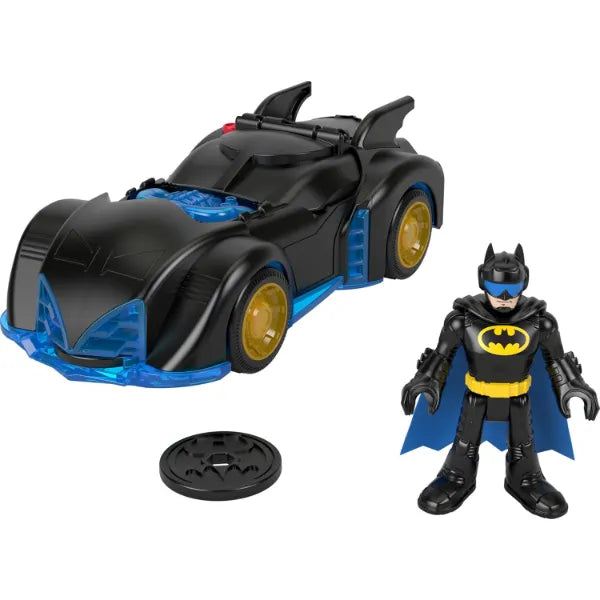 Fisher-Price Imaginext DC Super Friends Batman Toy Shake & Spin Batmobile with Poseable Figure for Pretend Play Kids