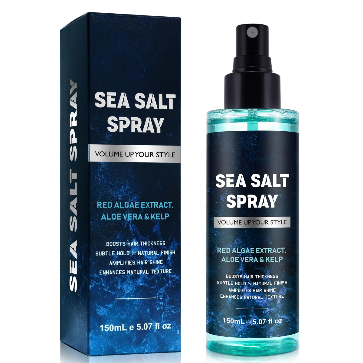 ALIVER Sea Salt Hair Spray 150ml, Made with Natural Sea Salt and Organic Ingredients Suitable for Both Men and Women, Helps to add Thickness, Subtle Shaping, Enhances Hair Shine and Texture