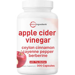 Micro Ingredients Apple Cider Vinegar Capsules | 4,800mg Per Serving, 300 Counts | 4-in-1 ACV Complex with The Mother | Ceylon Cinnamon, Cayenne Pepper & More | Immune, Digestion & Appetite Support